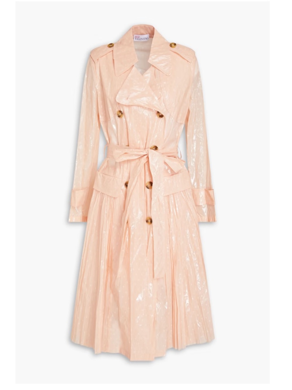 ✨WKD SALE - 20%✨ RED Valentino Coated Point D'esprit Pleated Pink Trench Coat